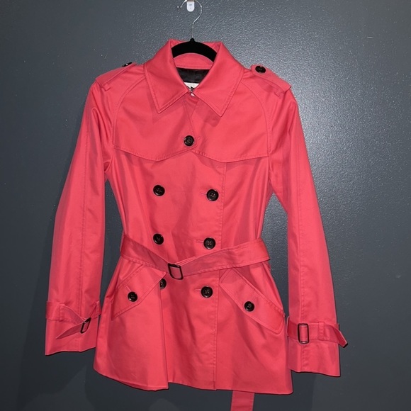 Coach Jackets & Blazers - Coach NWT Short Trench Coat Pink Strawberry Size XS